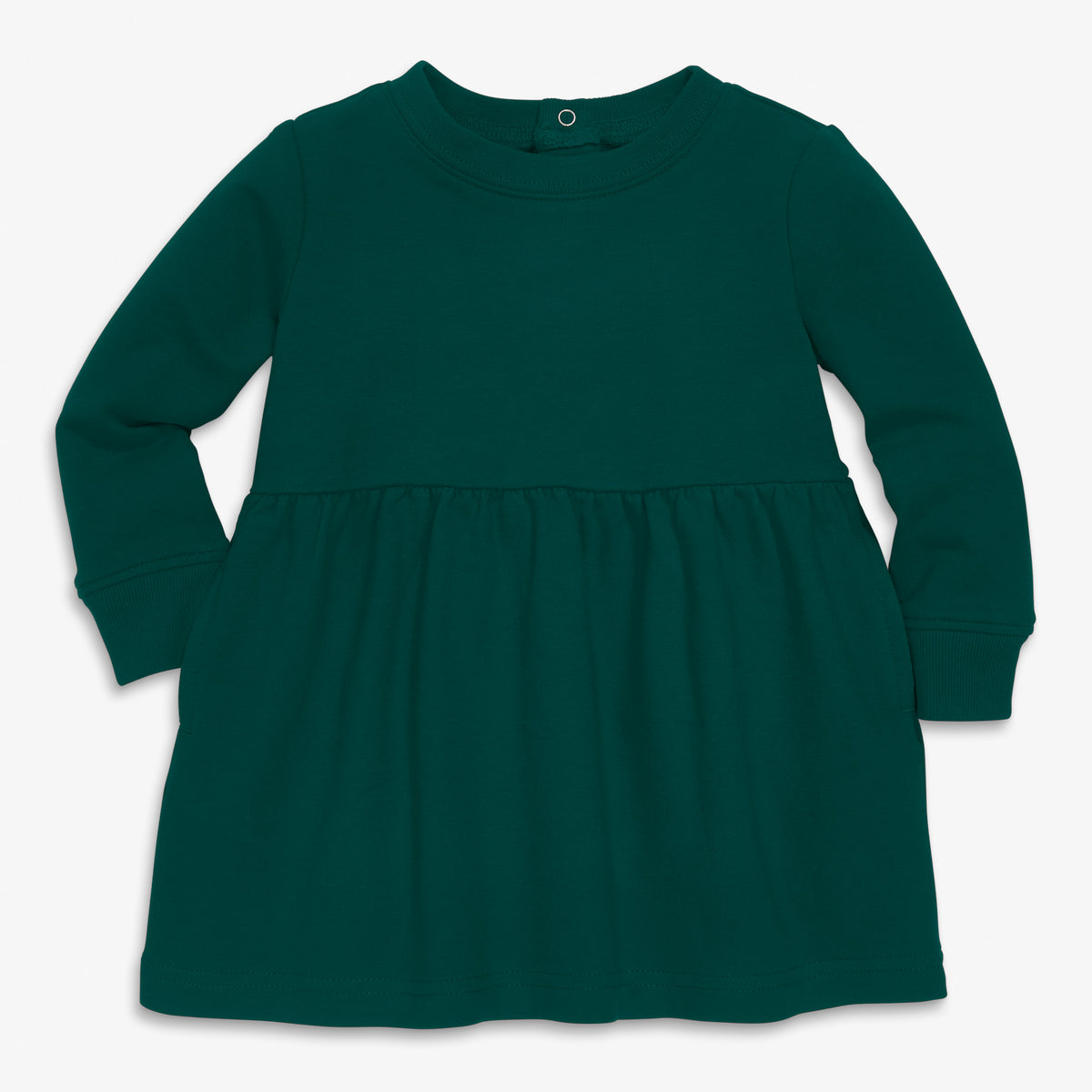 Baby cozy pocket dress in ivy