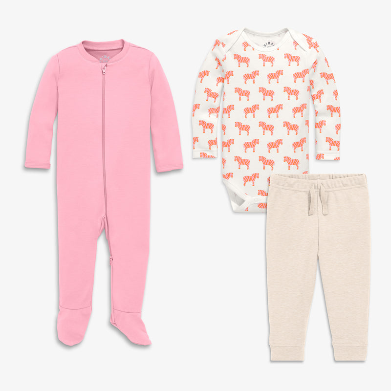 Baby organic animal friends gift set