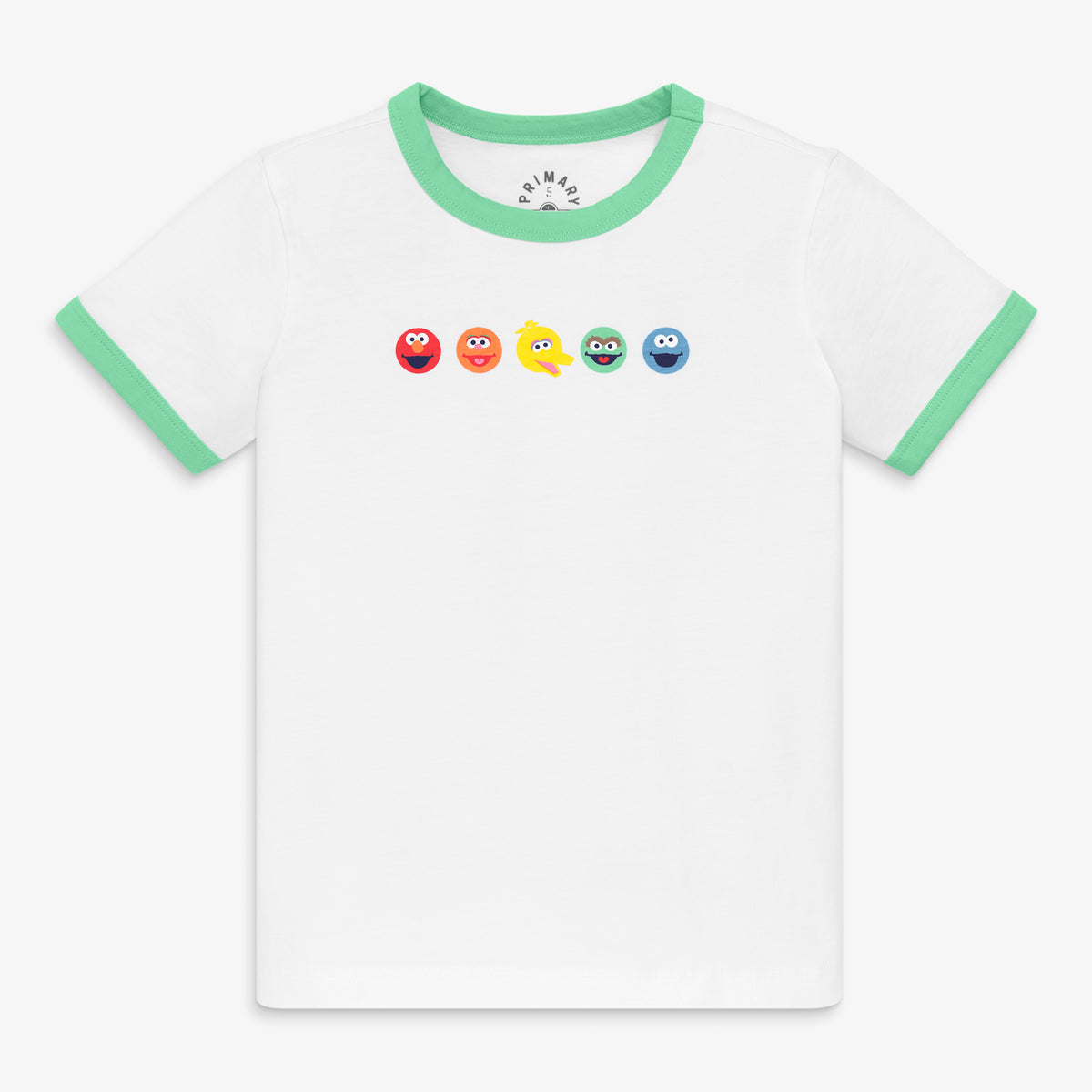 Kids Sesame Street friends ringer tee in white-rainbow-sesame-street-friends
