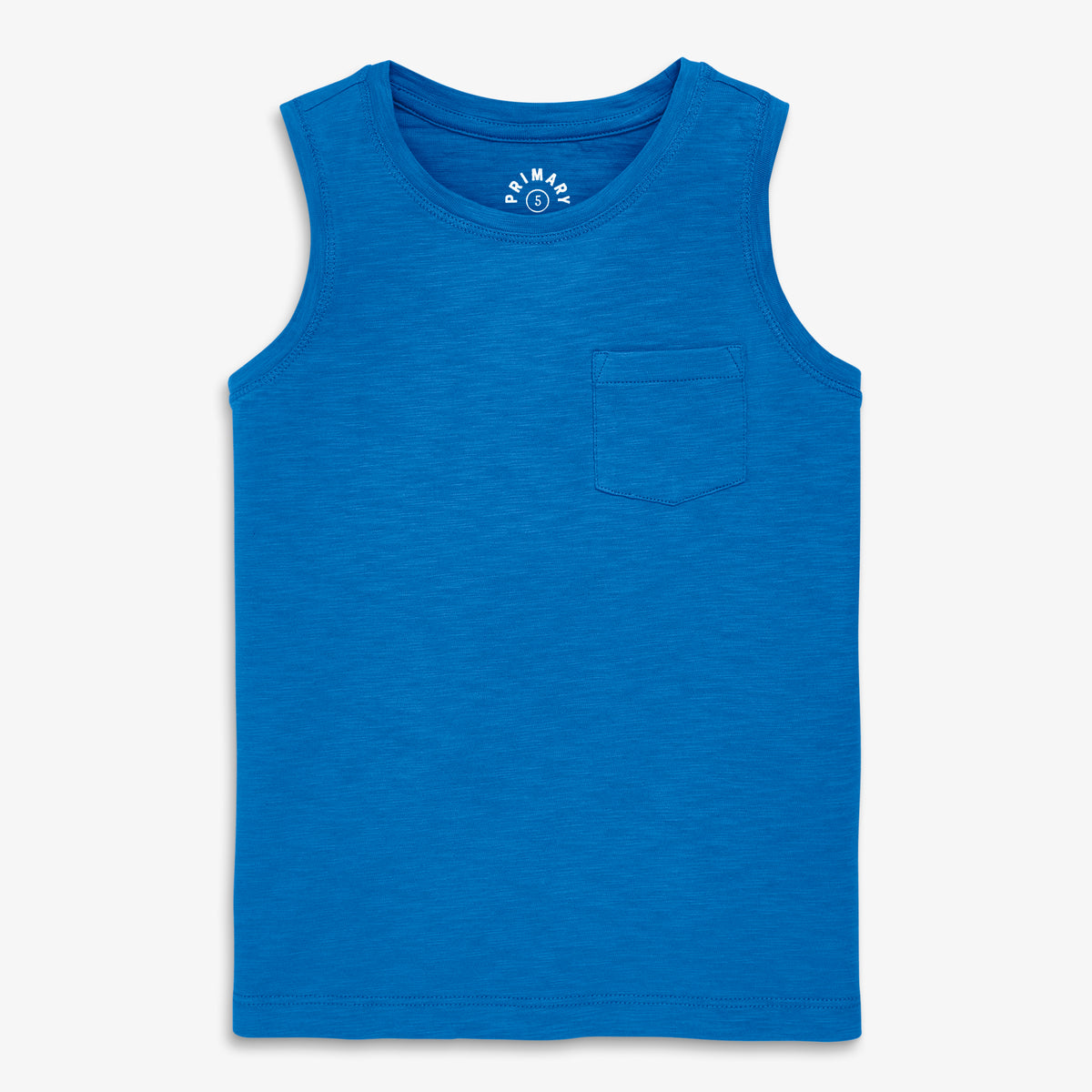 Kids slub pocket tank in seasonal colors in blueberry