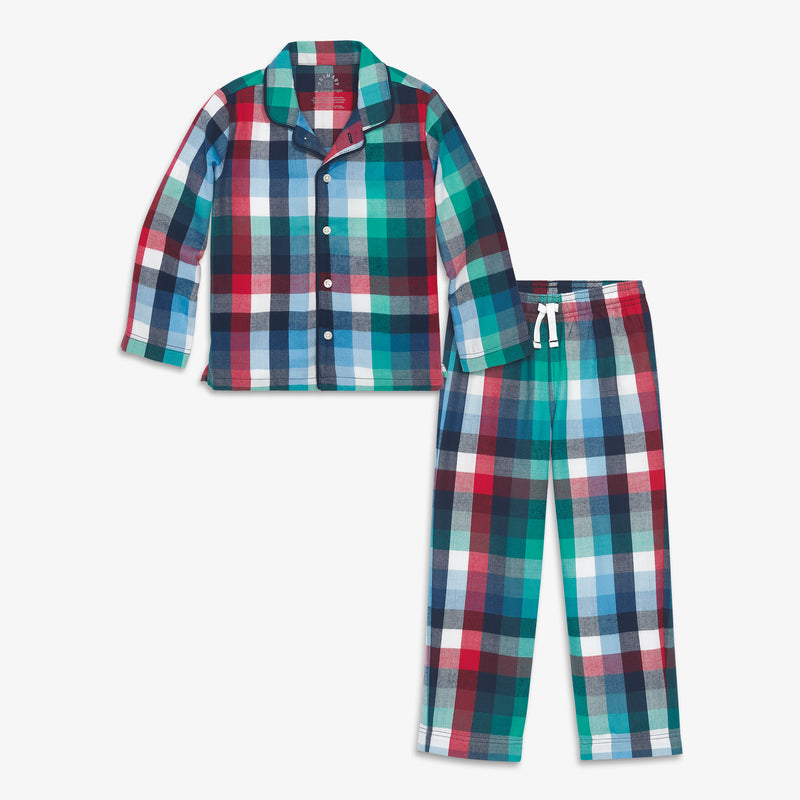 Kids flannel PJ set in plaid