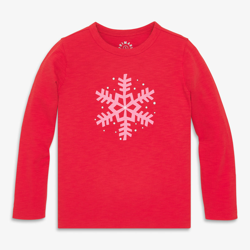Kids long sleeve snowflake tee