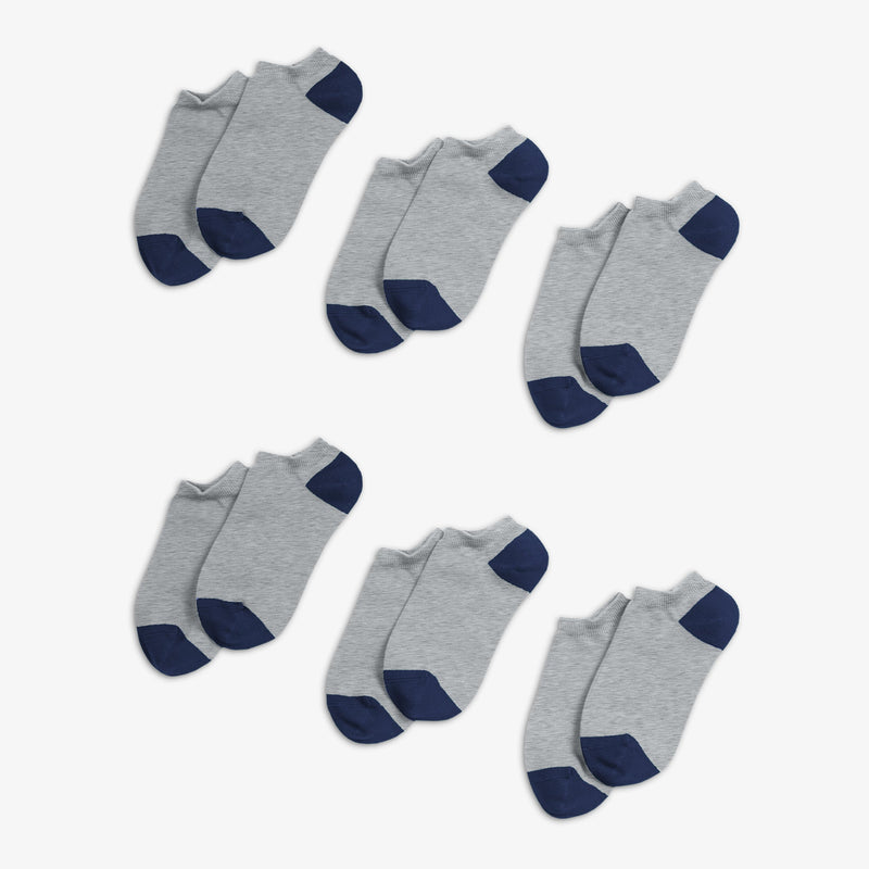 Kids ankle sock 6-pack in heather-gray