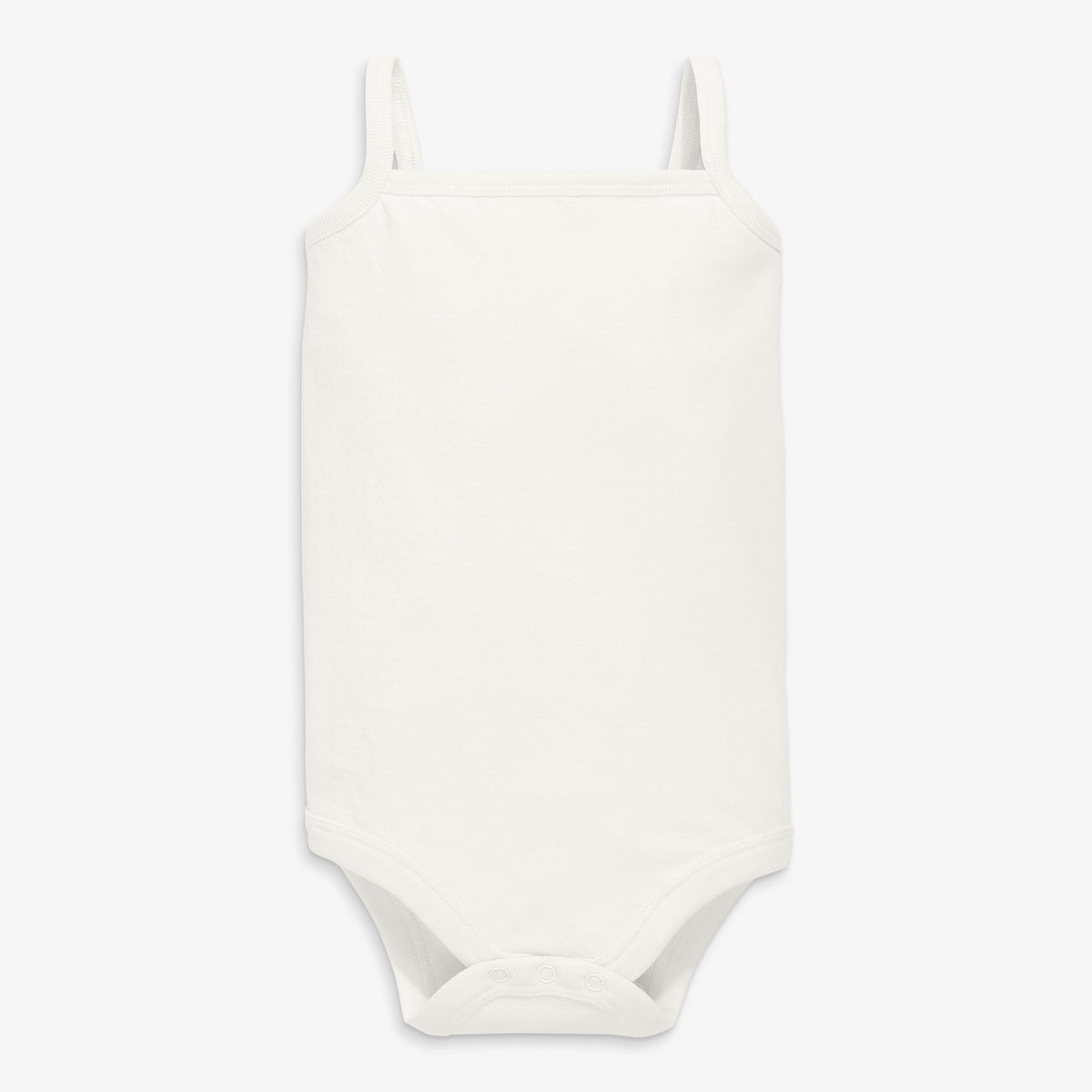 Clearance pointelle tank babysuit in ivory
