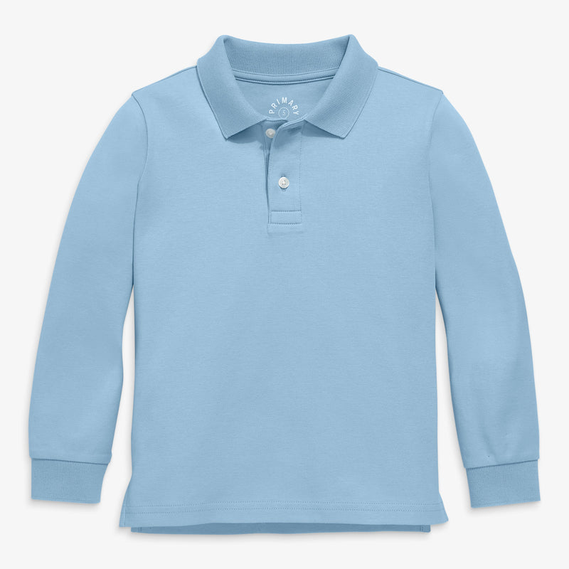 Kids classic long sleeve interlock polo