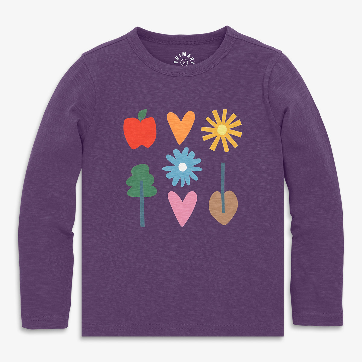 Kids long sleeve fall florals tee in vintage-grape-florals