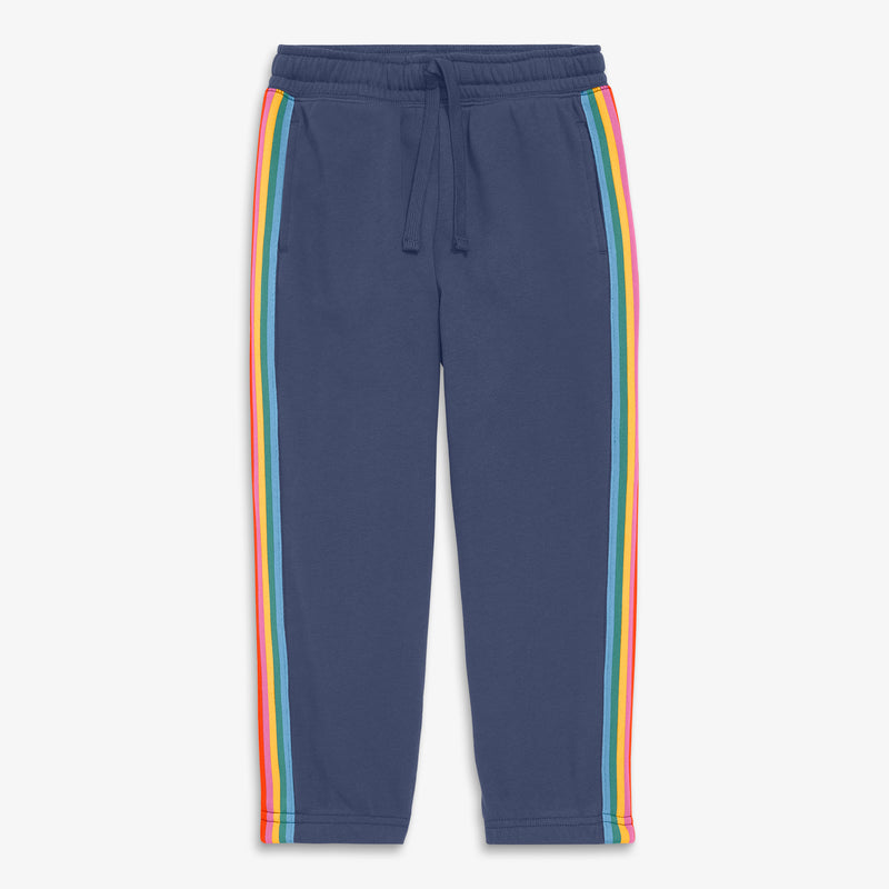 Kids rainbow trim sweatpant in sunwashed-navy