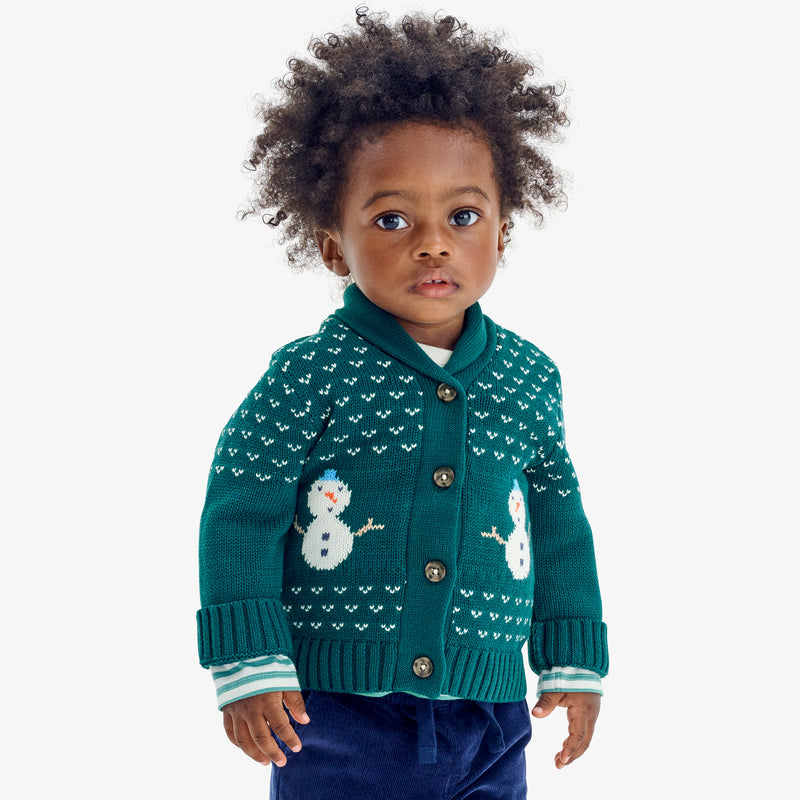 Baby shawl cardigan in frosty friends