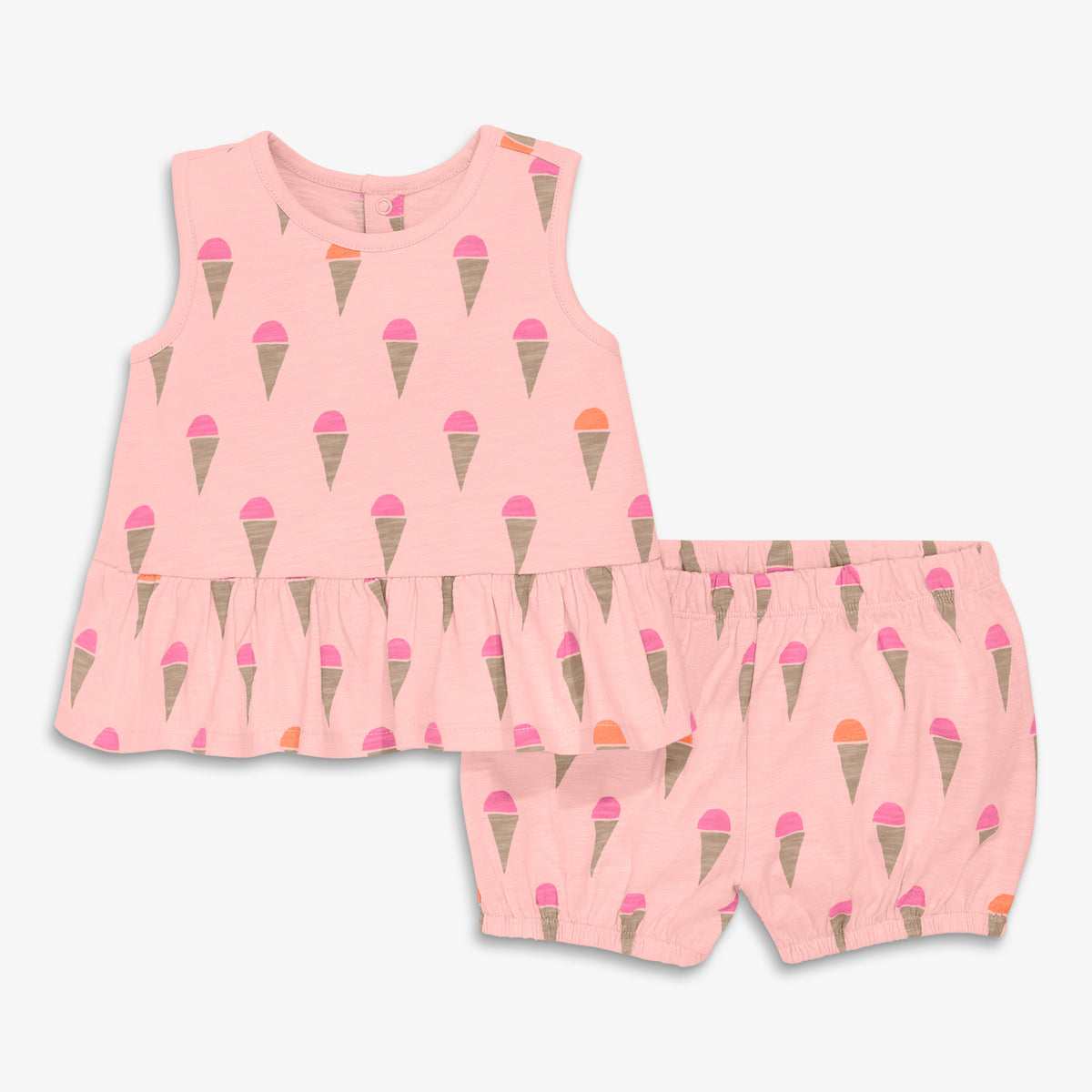 Clearance baby tank and bubble shorts set in ice cream cones in flamingo-ice-cream-cones