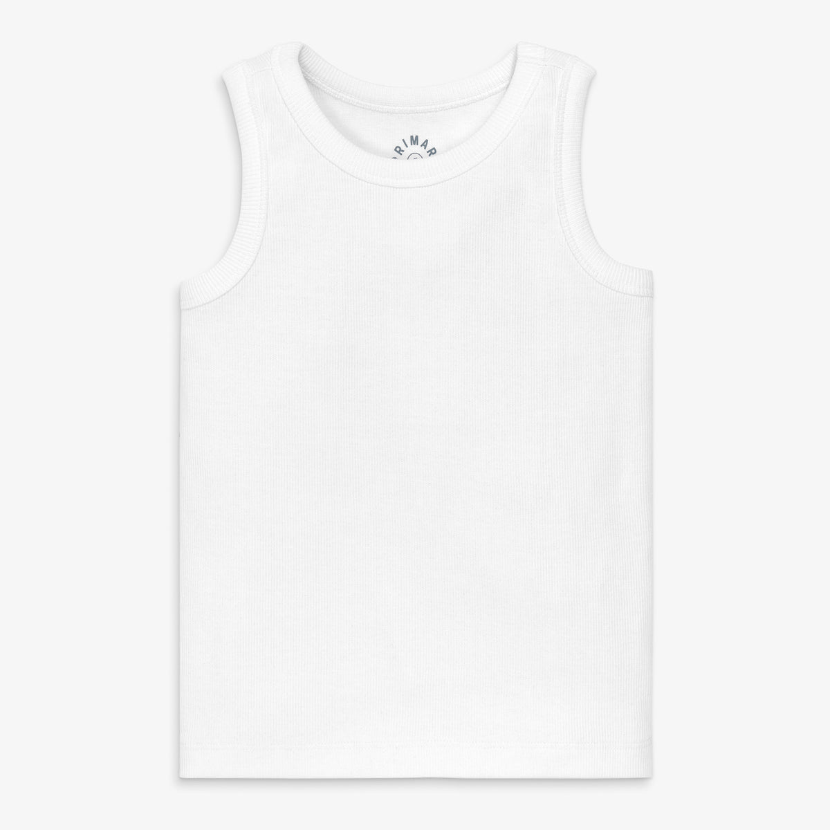 Kids rib tank in white