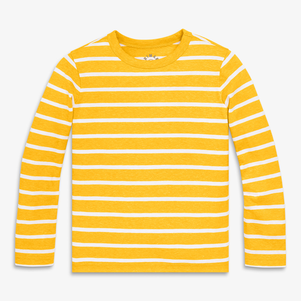 Kids heathered long sleeve tee in stripe in mustard-white-stripe-2