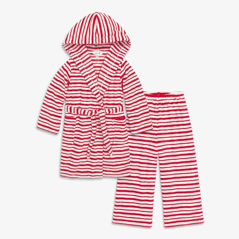 Kids plush fleece PJ pant & robe set