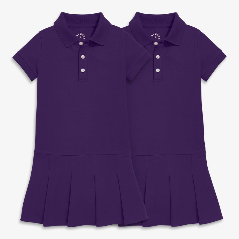 Kids pique polo dress 2-pack