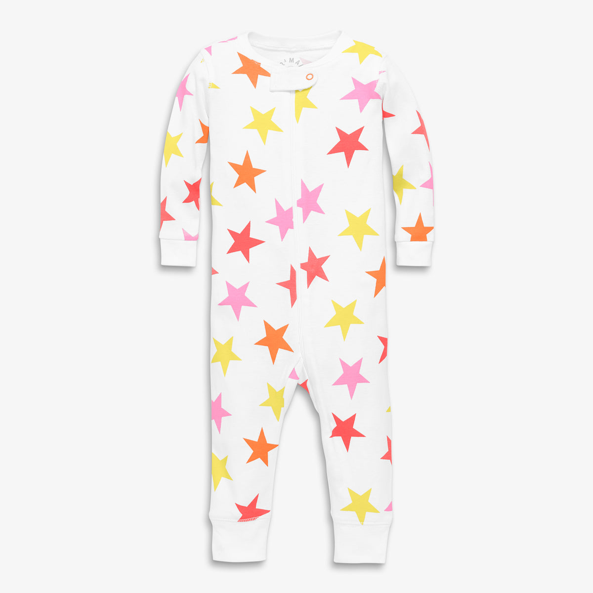 Clearance baby organic zip romper in cutout star in watermelon-stars
