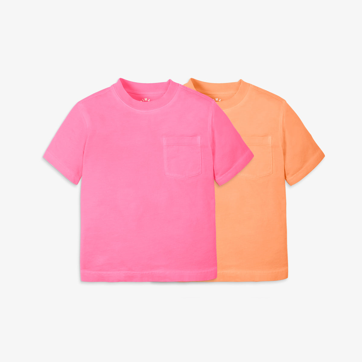 Clearance kids garment-dyed easy pocket tee 2-pack in pink-lemonade-goldfish