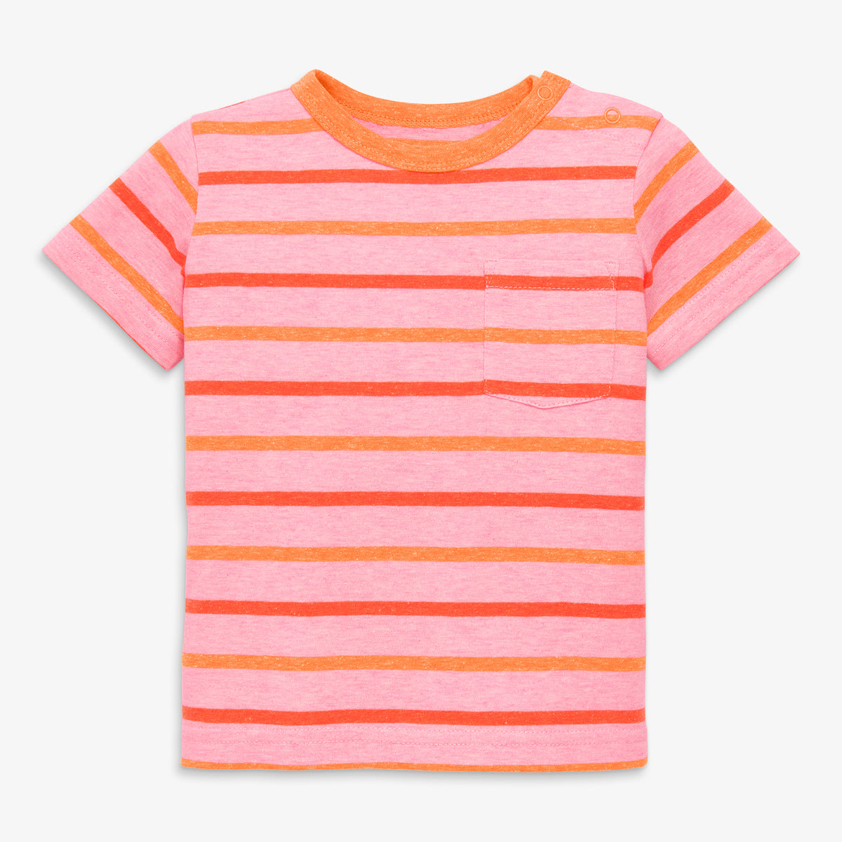 Clearance baby heathered pocket tee in stripe in blossom-multi-stripe