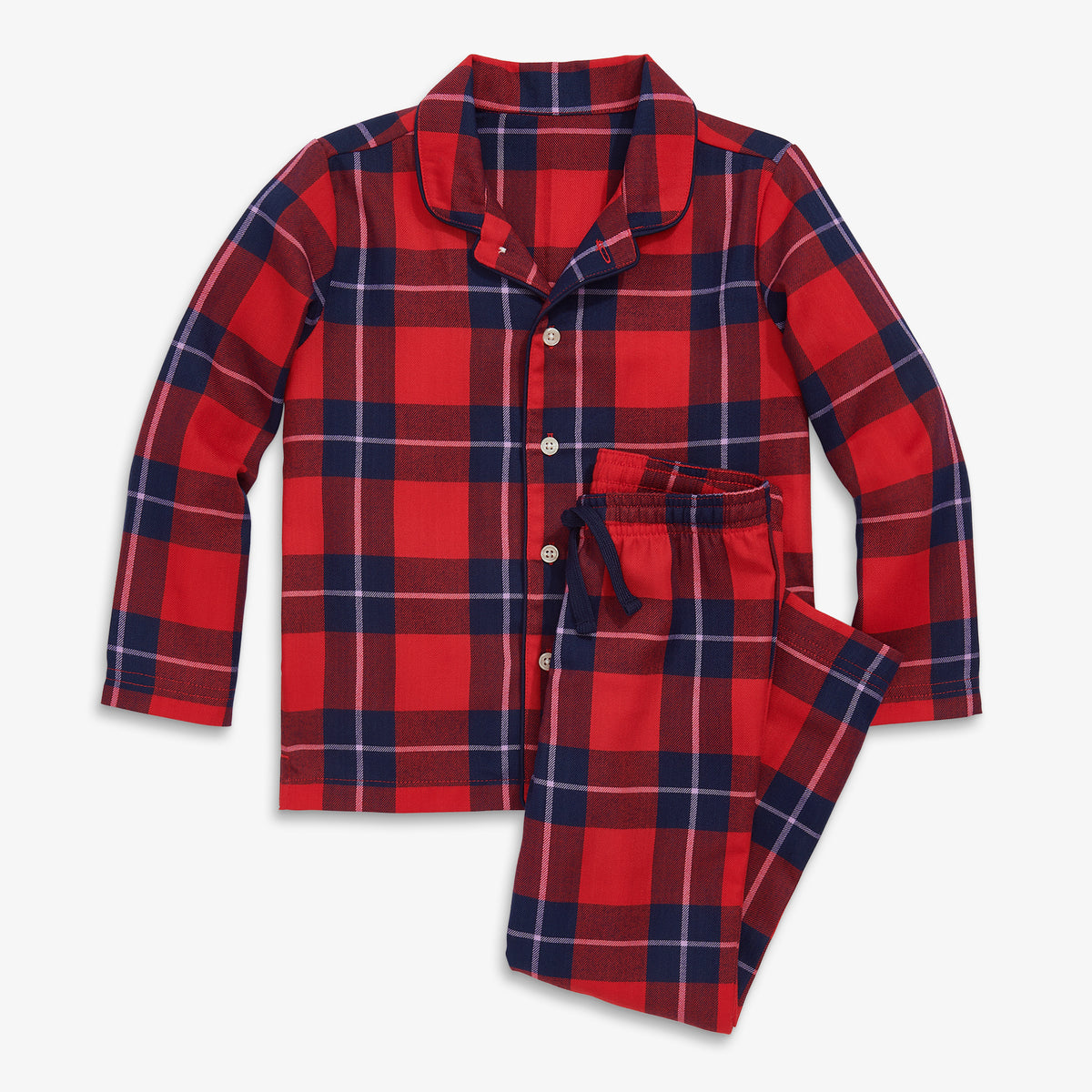Clearance kids plaid pj set in lollipop-plaid