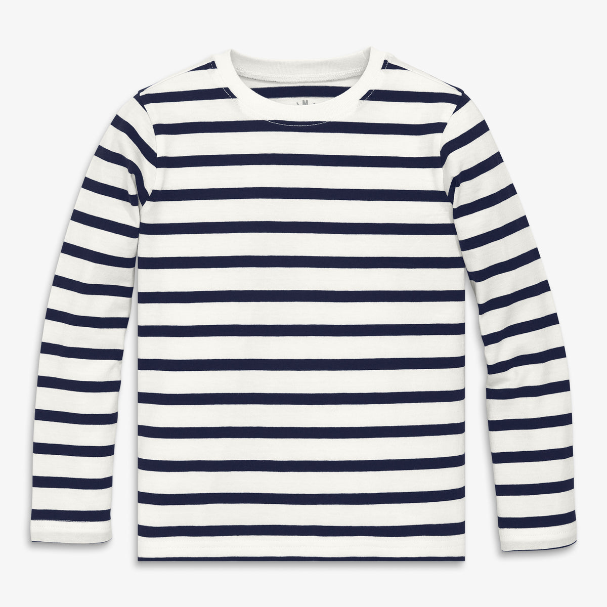 Kids long sleeve tee in stripe in ivory-navy-stripe