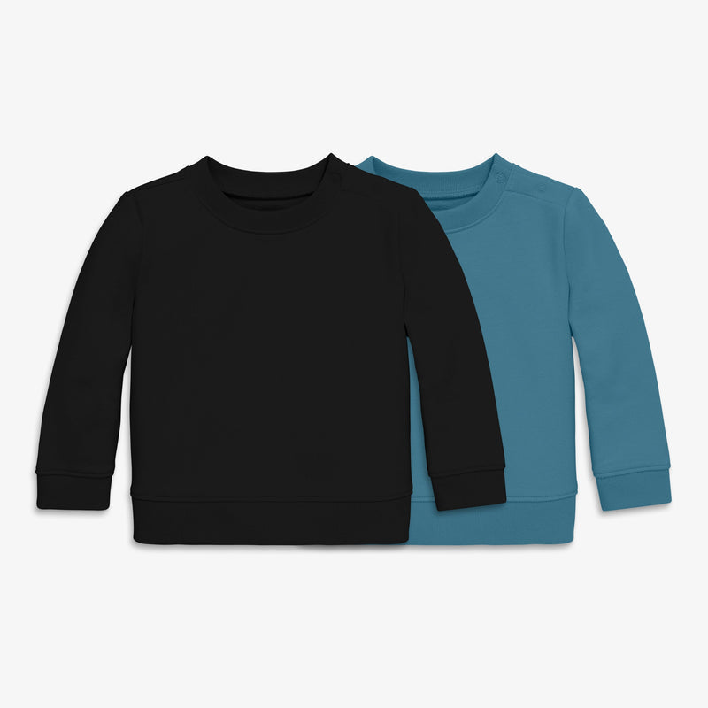 Baby sweatshirt 2-pack in black-slate-blue