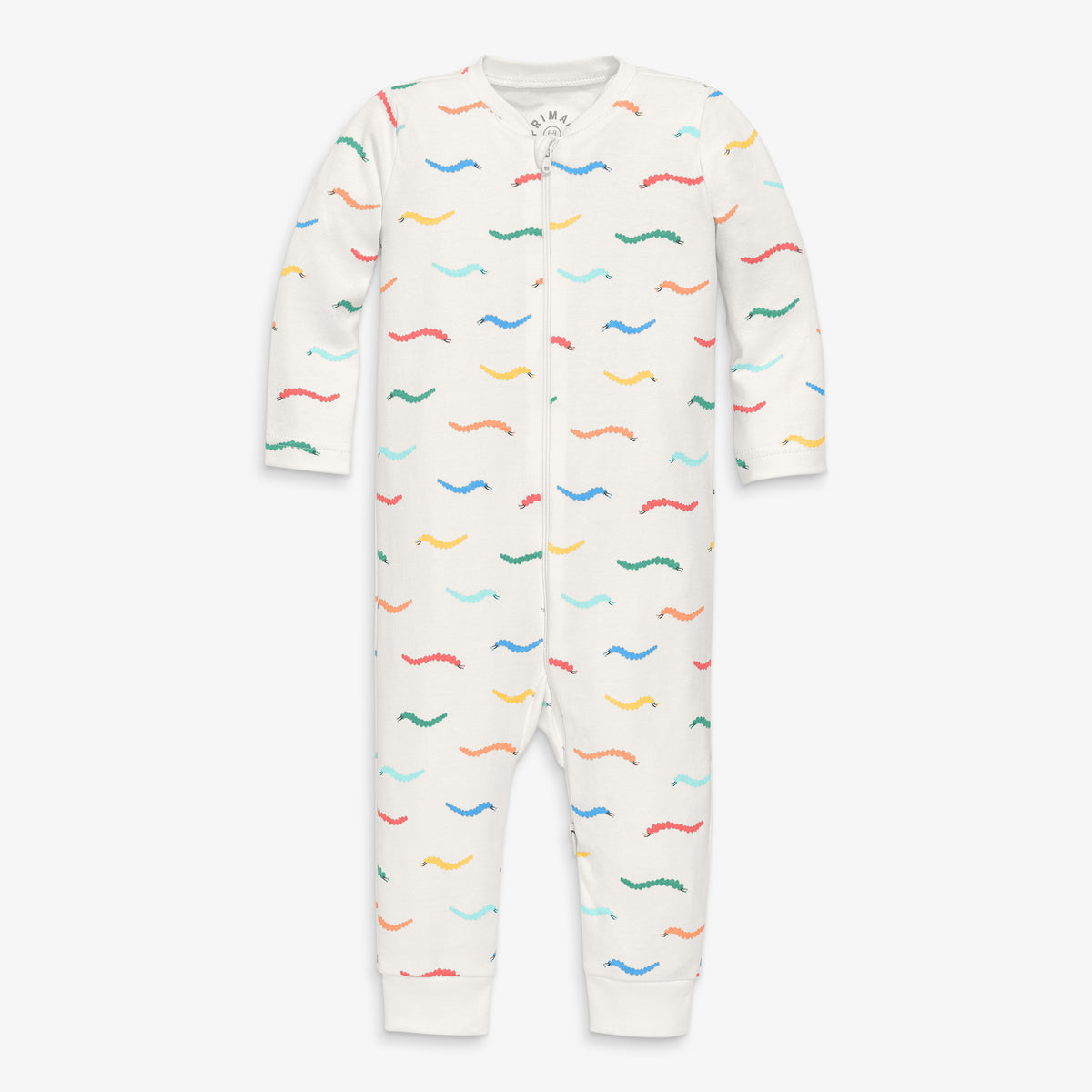 Baby organic zip romper in baby bugs