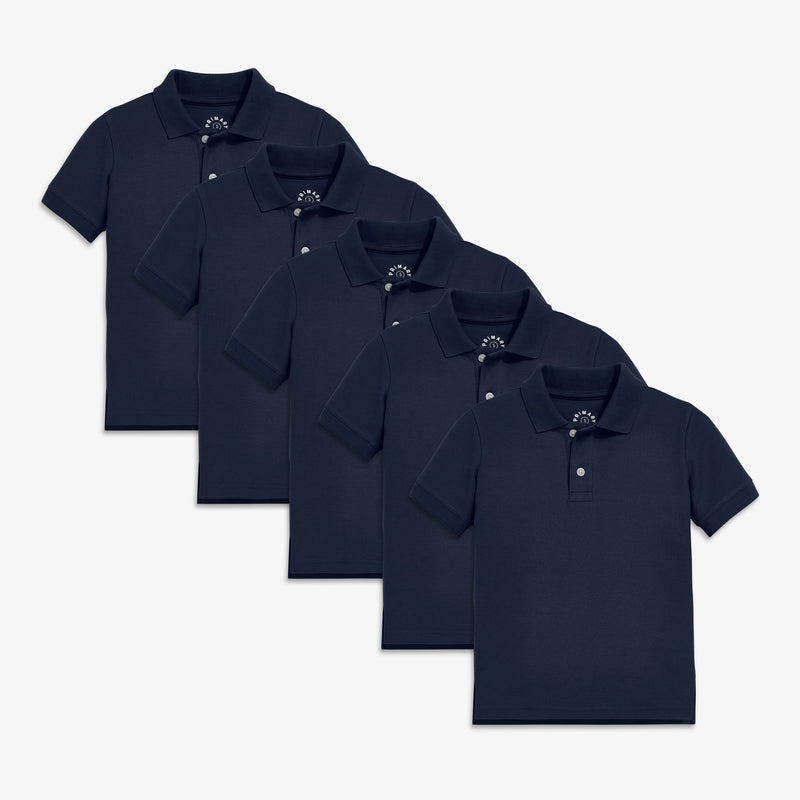 Kids short sleeve pique polo 5-pack