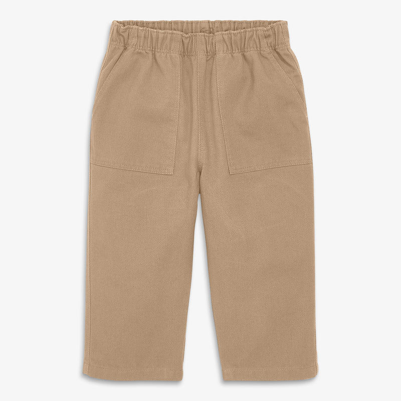 Baby cotton twill pocket pant in light-khaki