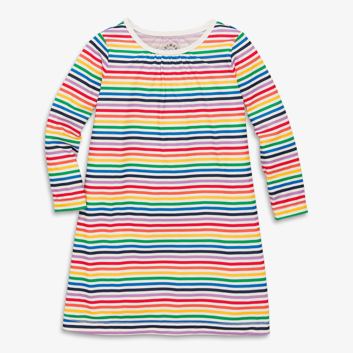 Clearance kids nightgown in rainbow stripe in ivory-multi-stripe