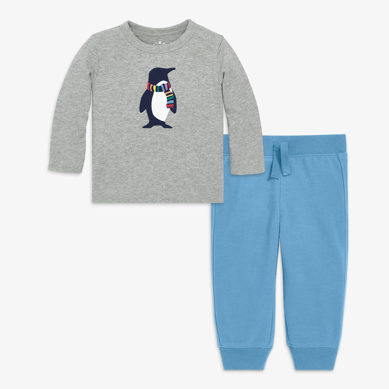 Baby penguin tee & jogger set