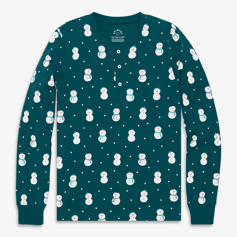 Unisex fit organic PJ top in frosty friends
