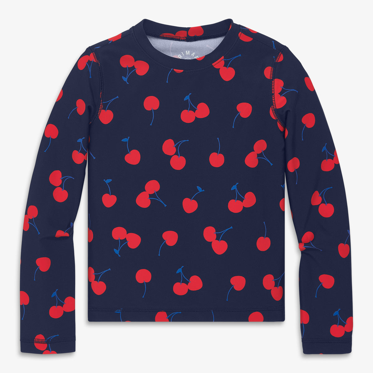 Clearance kids long sleeve swim top in cherries in navy-cherries