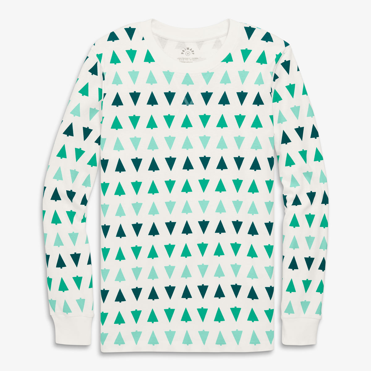 Clearance unisex fit organic pj top in candy trees in spearmint-trees