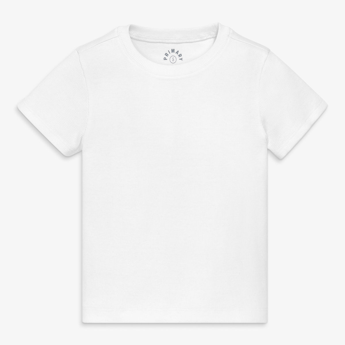 Kids rib tee in white