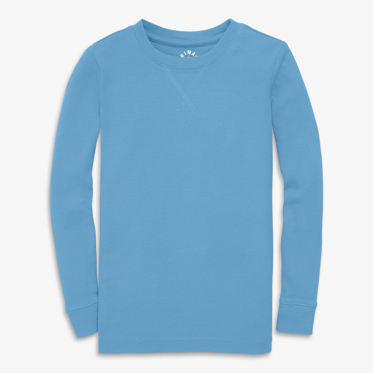 Clearance kids organic long sleeve pj top in spring seasonal colors in cornflower