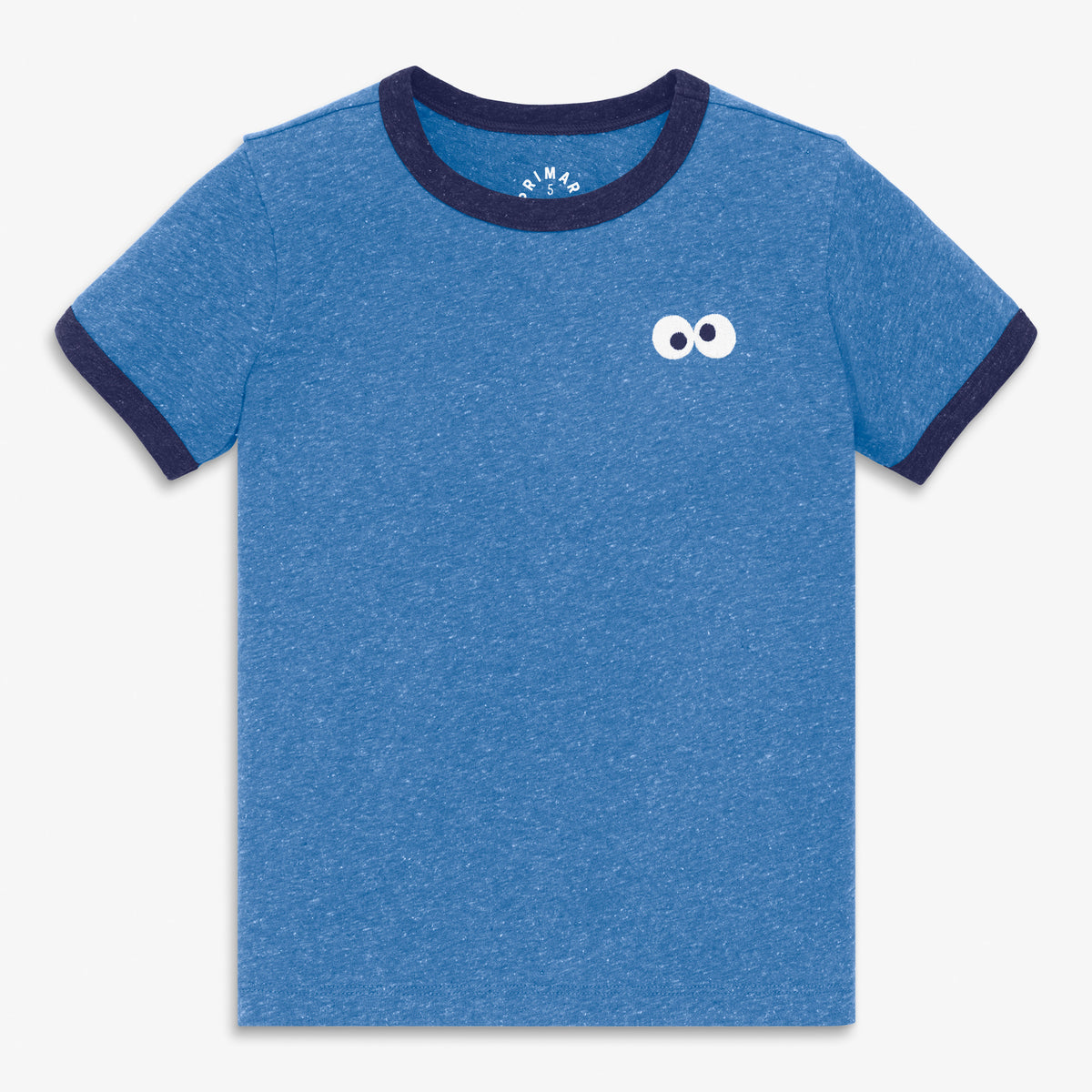 Clearance kids Sesame Street embroidered ringer tee in blueberry