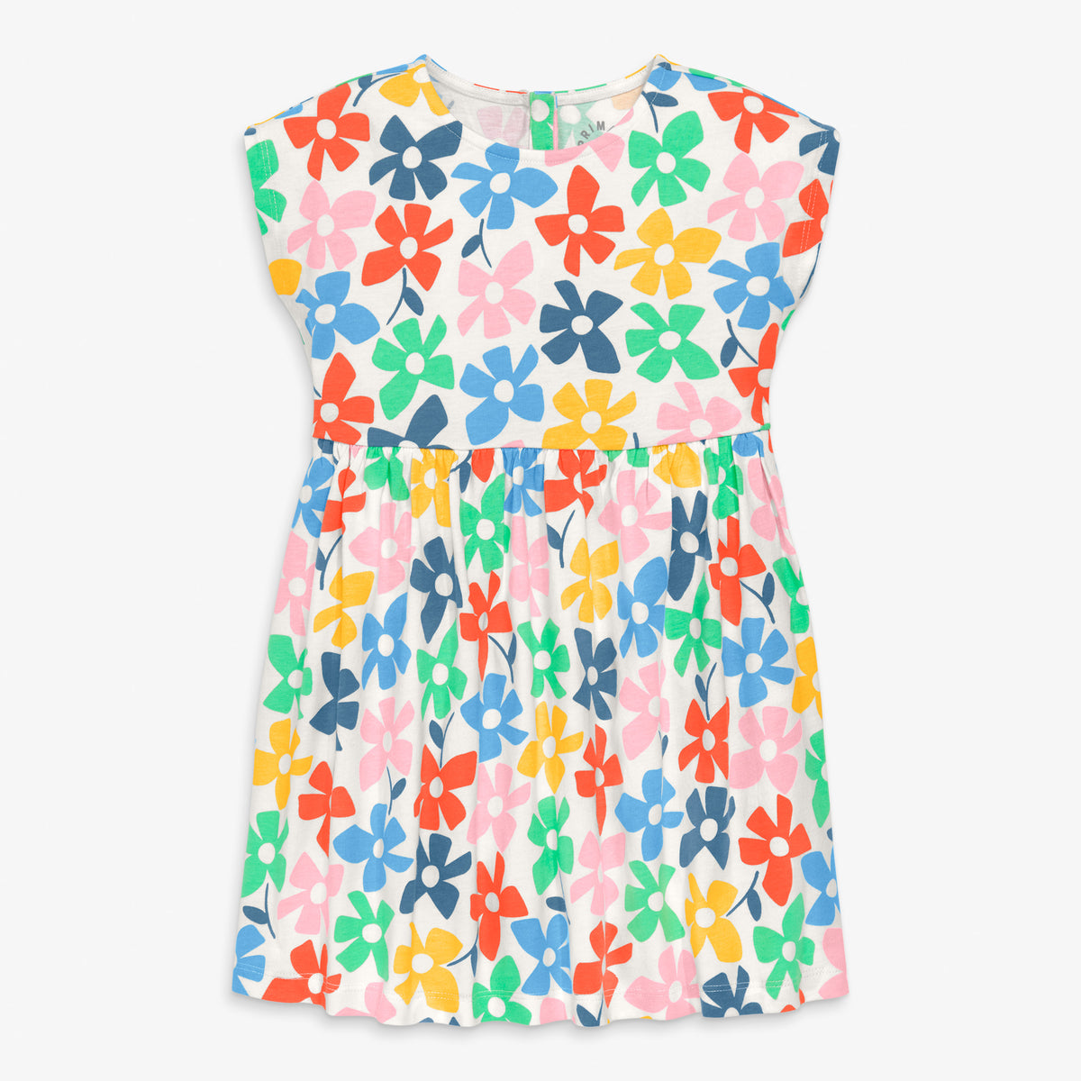 Clearance kids backyard dress in rainbow blooms in ivory-rainbow-spring-blooms