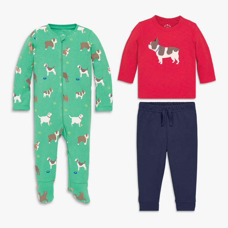 Baby gift set in dog park