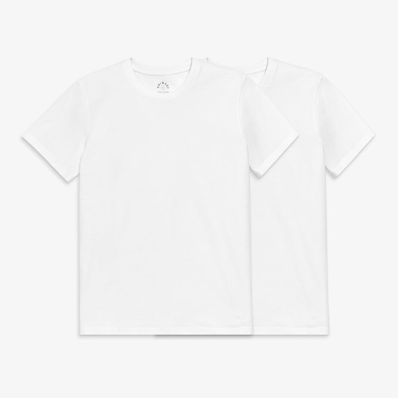 Unisex fit classic tee 2-pack in white