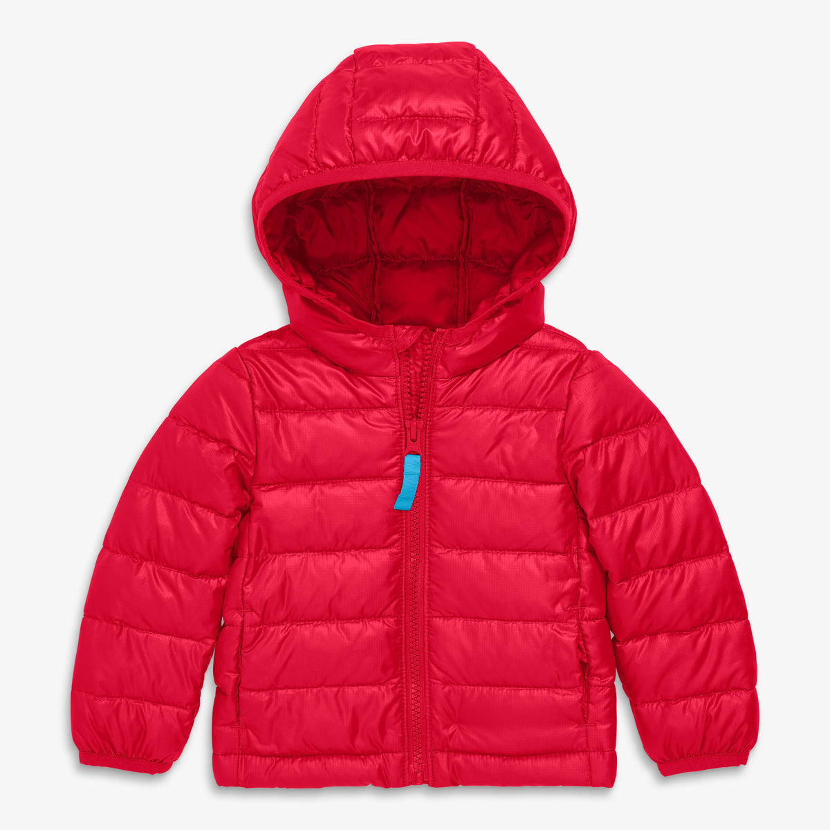 Baby lightweight puffer jacket in solids in cherry