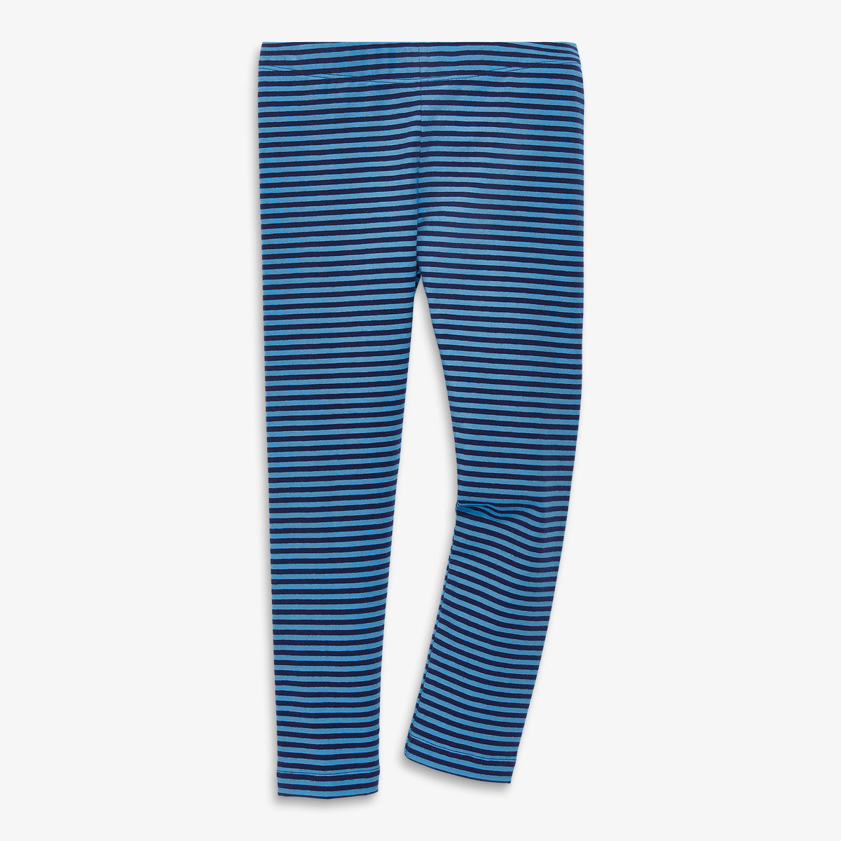 Clearance kids legging in mini stripe in cornflower-navy-mini-stripe