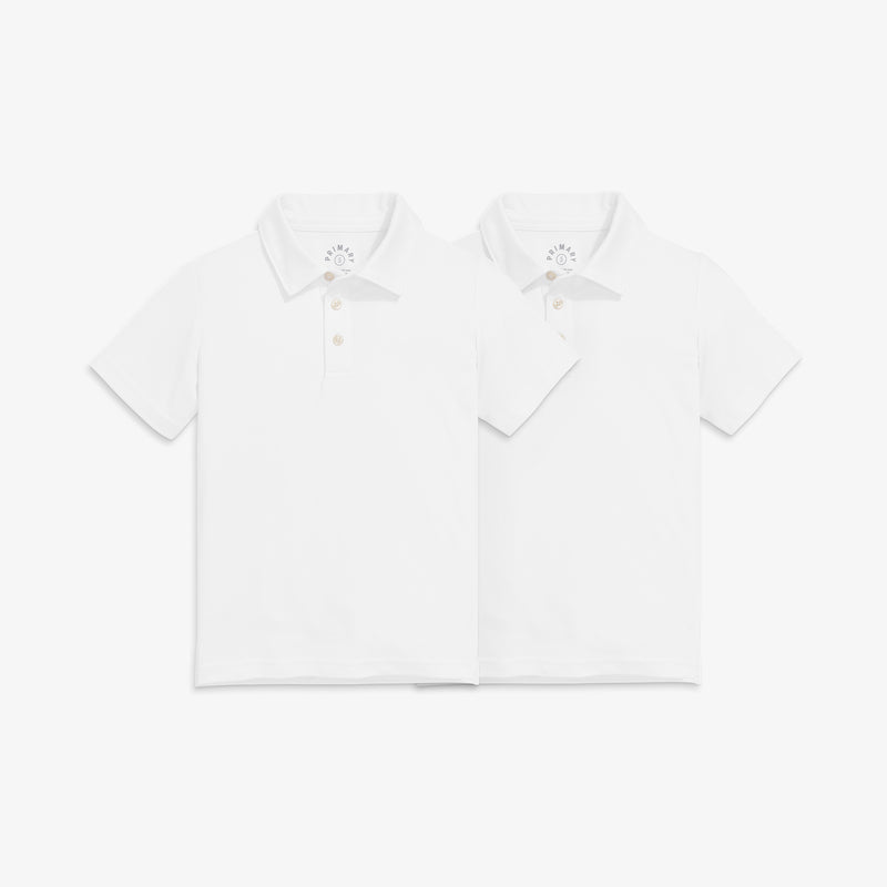 Kids FlexKnit polo 2-pack in white
