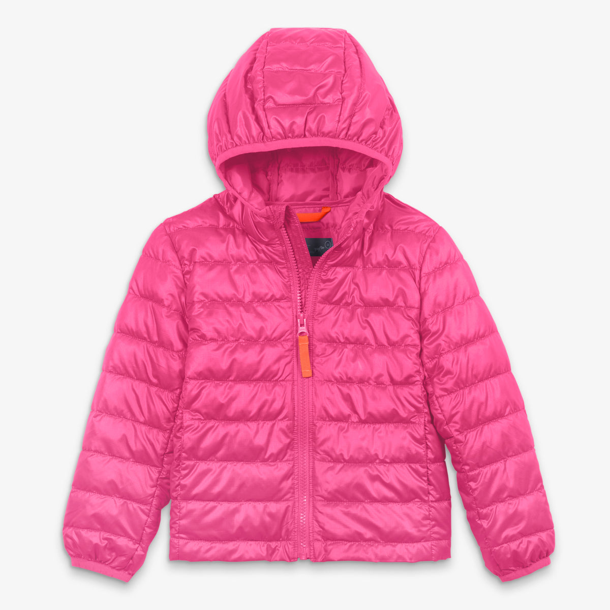 Kids lightweight puffer jacket in seasonal colors in fuchsia