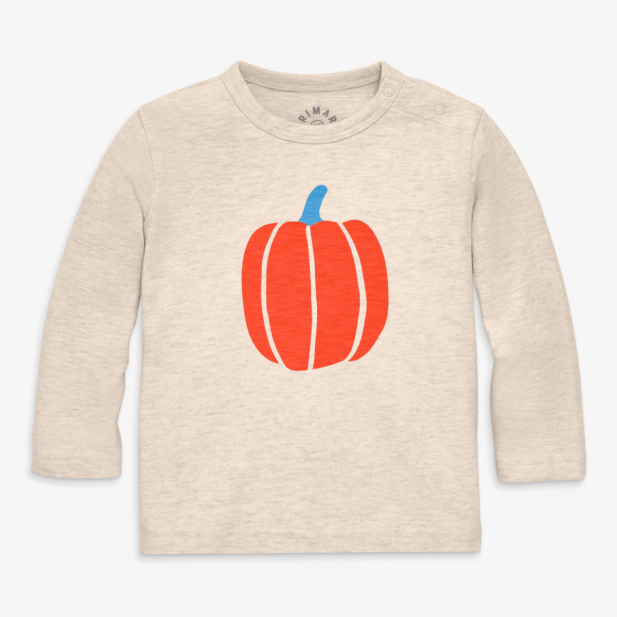 Clearance baby long sleeve pumpkin tee in oat-pumpkin