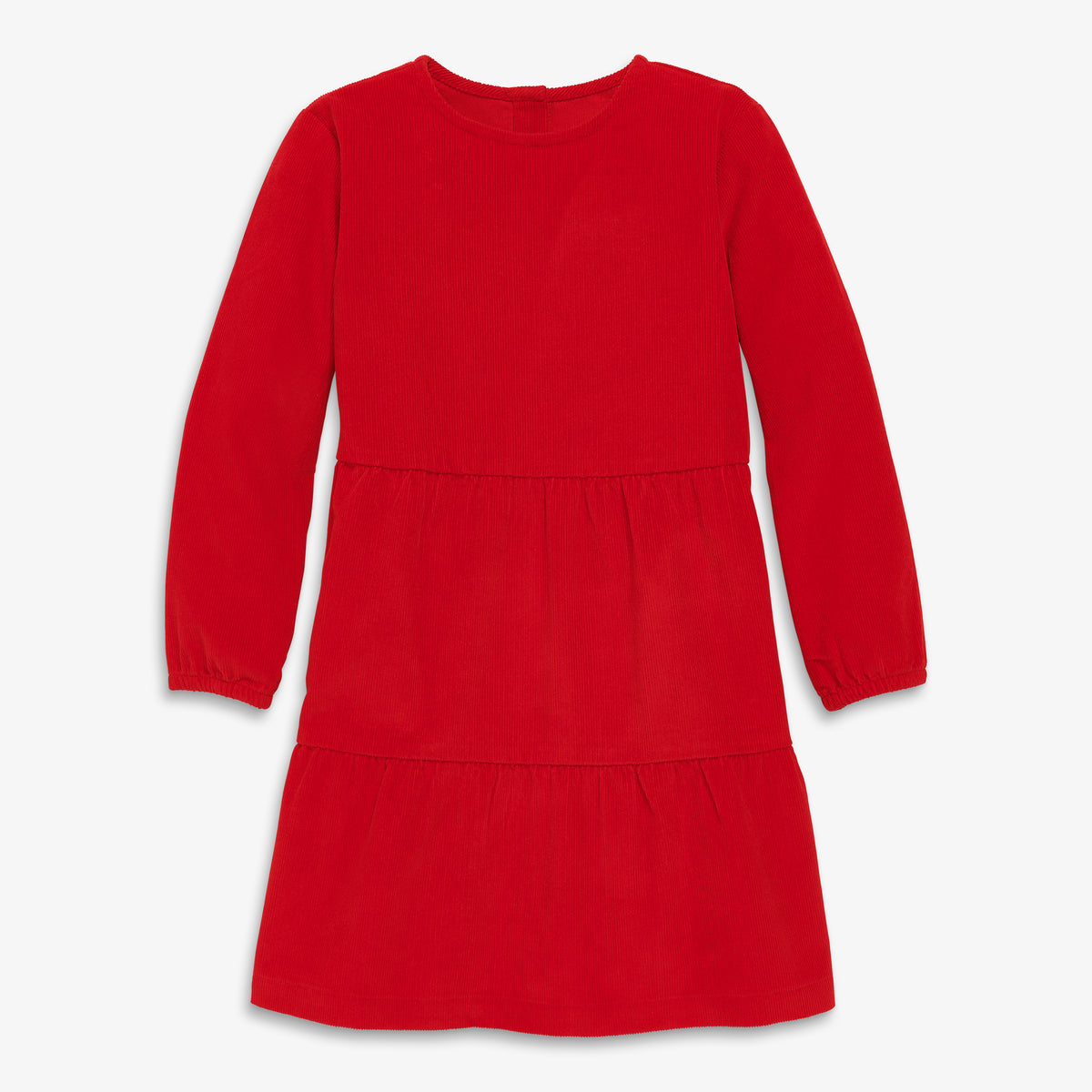 Clearance kids tiered corduroy dress in cherry