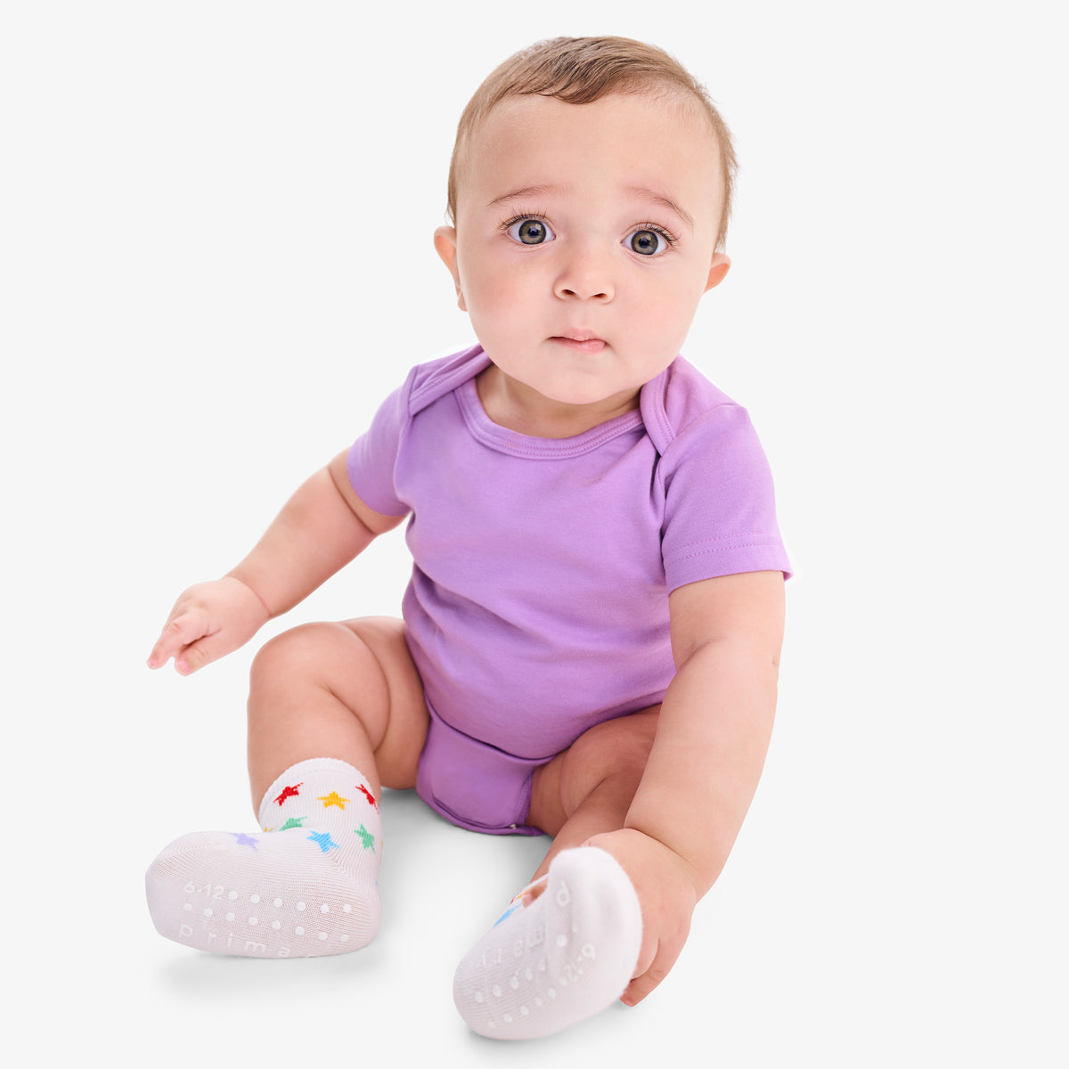 Organic short sleeve babysuit in solids