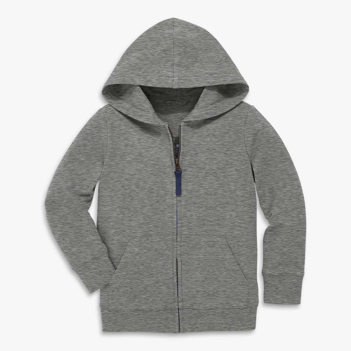 Kids zip hoodie in seasonal colors in heather-storm-gray