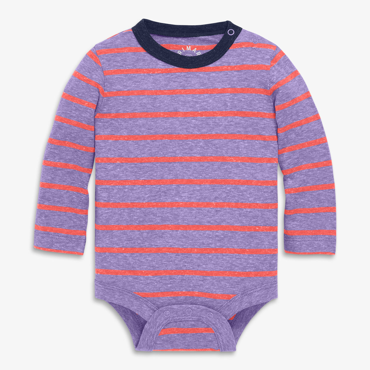 Heathered long sleeve babysuit in stripe