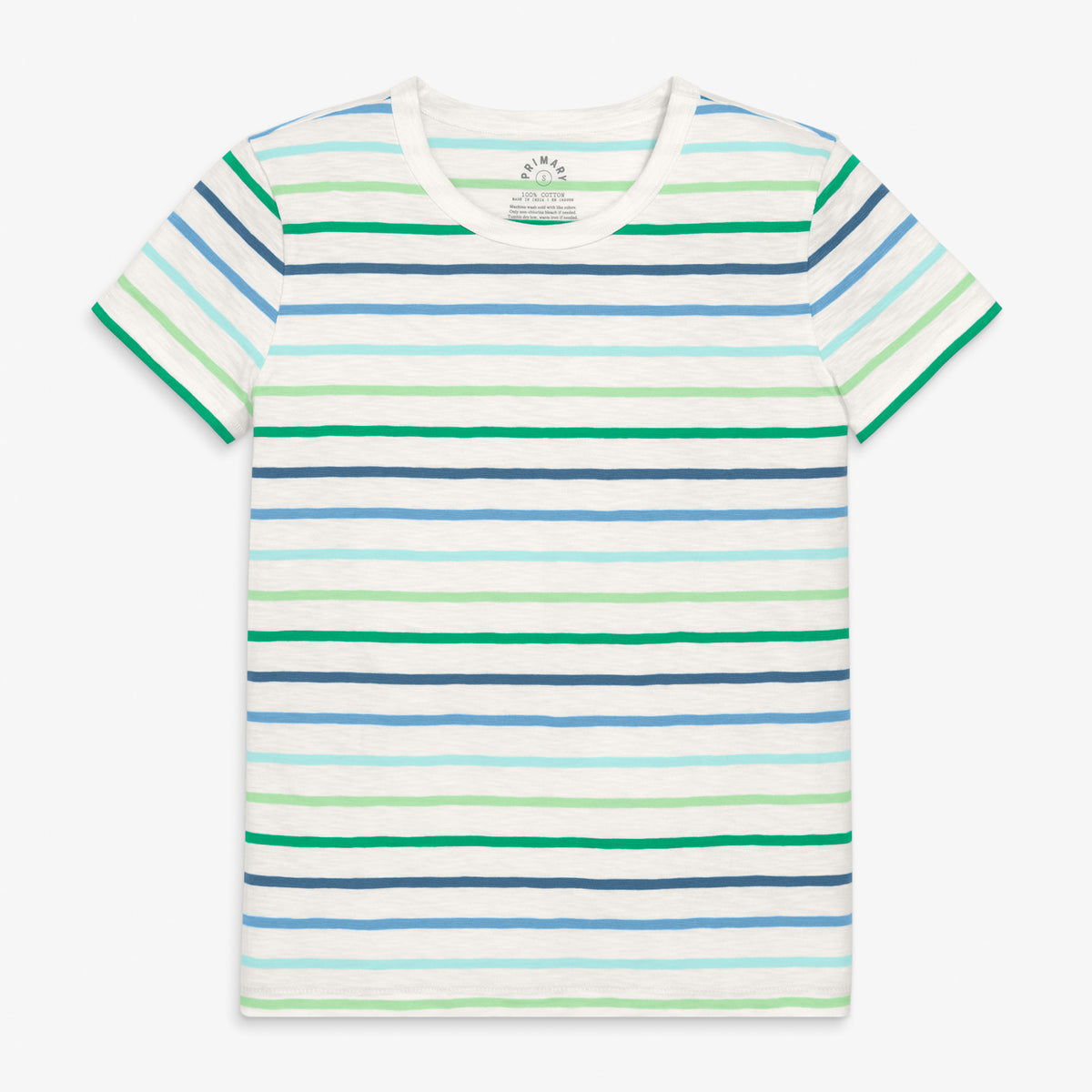 Clearance women's fit classic crewneck tee in multi stripe in cool-multi-stripe