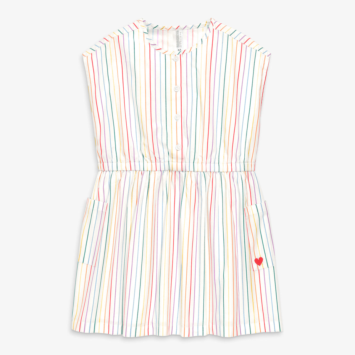 Clearance kids picnic dress in rainbow pinstripe