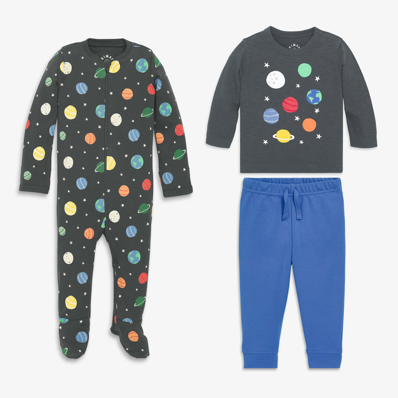 Baby gift set in rainbow galaxy