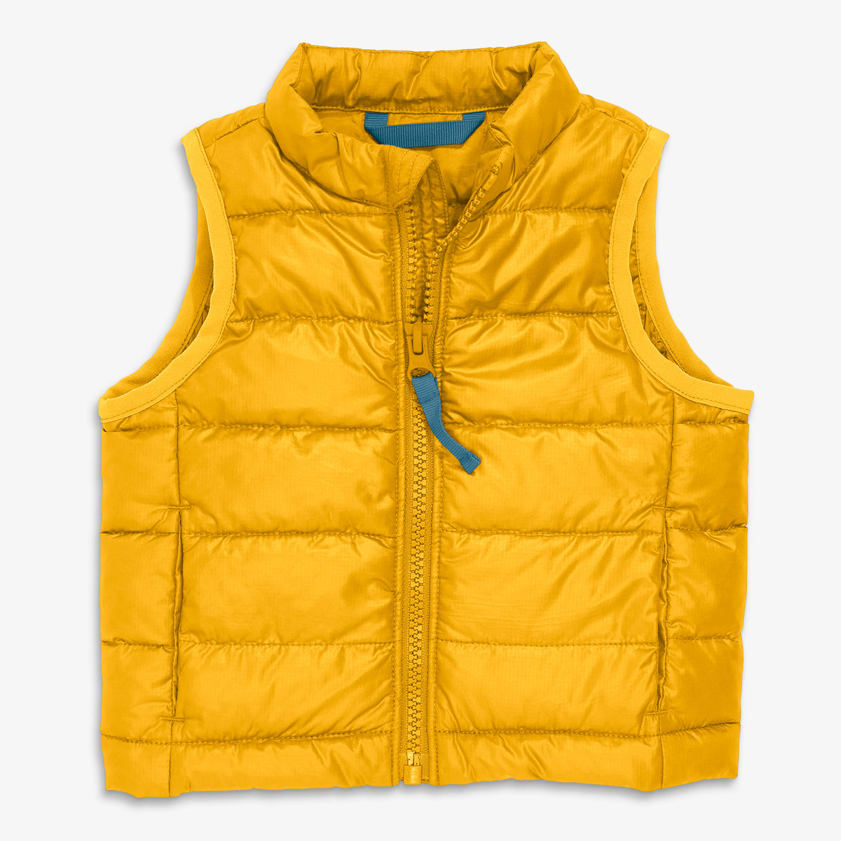 Baby lightweight puffer vest in mustard